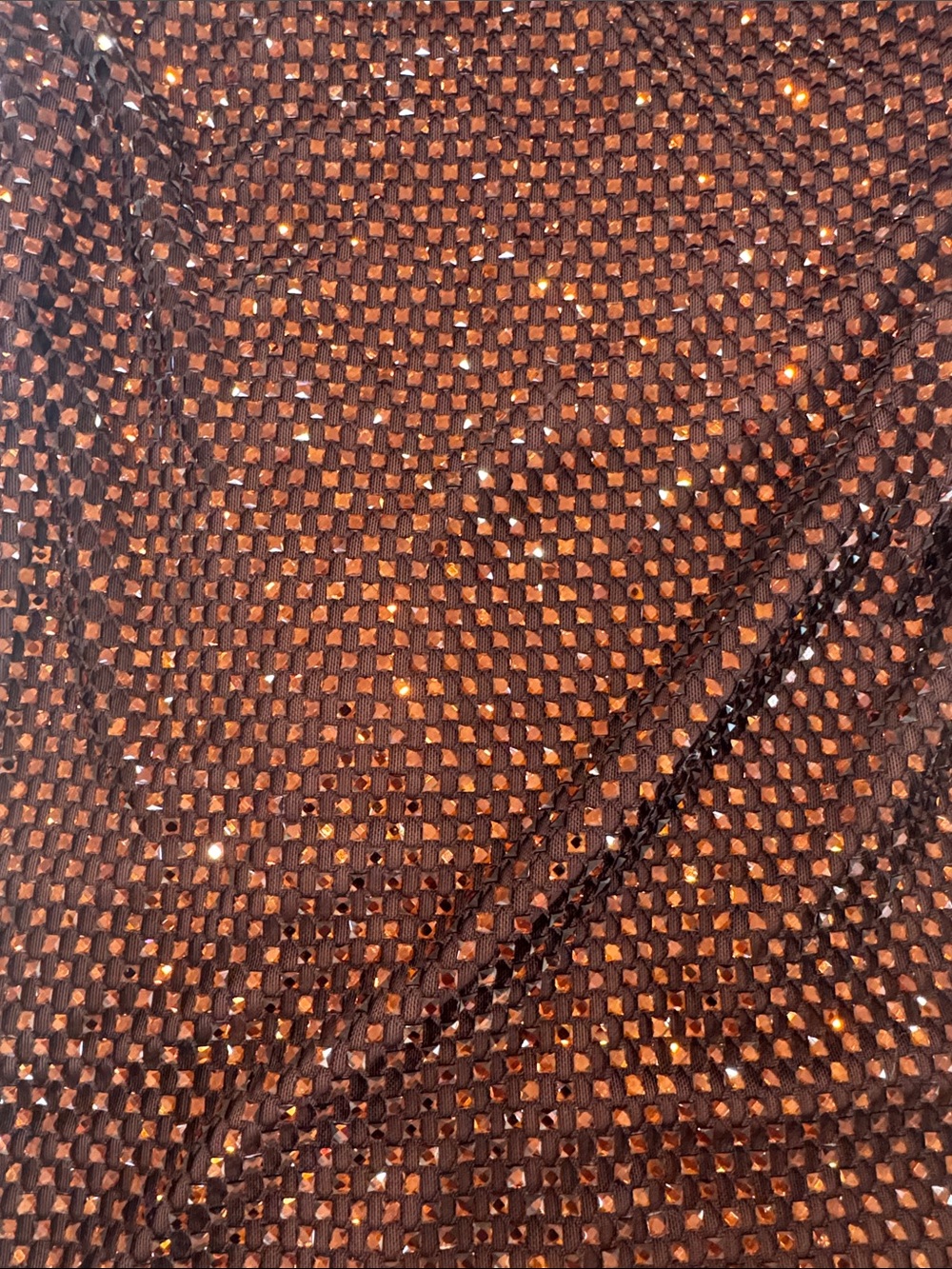Brown Sequin Mesh Mini Dress with Square Neck - Picture 3 of 7